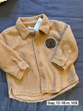 GAP Teddy Button-Up Jacket in Camel Brown Star Wars